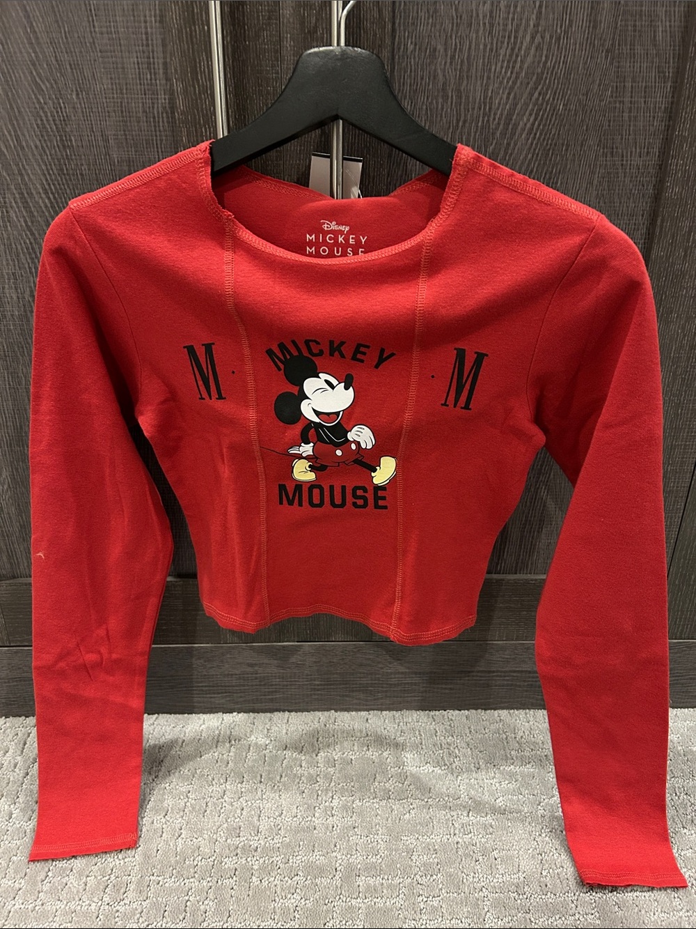 Disney Red Mickey Mouse Graphic Cropped Top